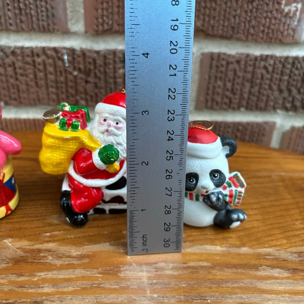Care Bear BUNDLE Christmas Figurine Bundle Santa and Bear Ceramic Plastic VTG - Picture 6 of 6